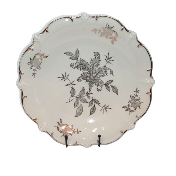 Schumann Arzberg Platinum Elegance Plate Floral Design Porcelain12 Inch Diameter - Picture 1 of 5